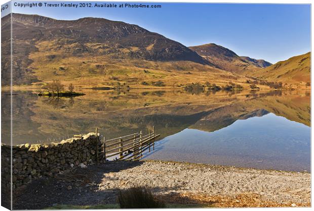 Buttermere ~  Reflections Canvas Print by Trevor Kersley RIP
