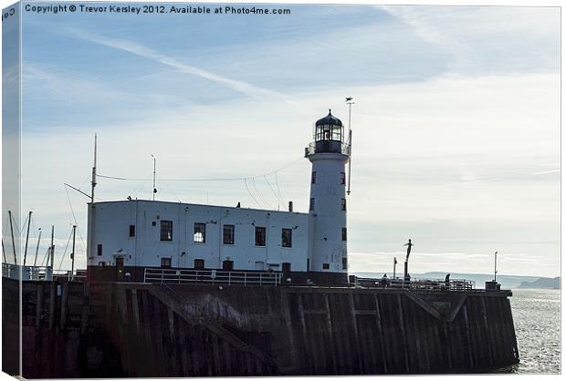 Scarborough Lighthouse Canvas Print by Trevor Kersley RIP