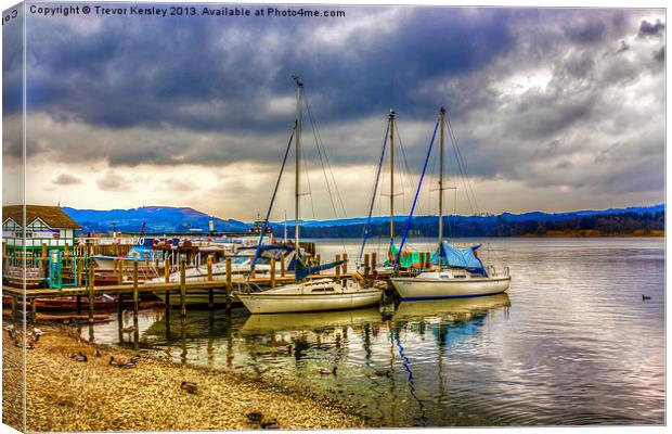 Yachts on Lake Windermere Canvas Print by Trevor Kersley RIP