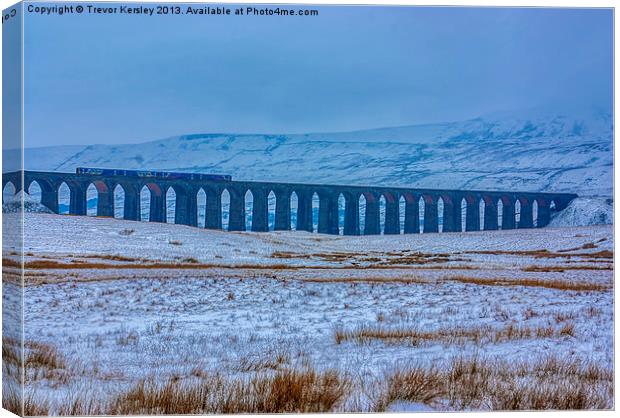 Crossing The Viaduct Canvas Print by Trevor Kersley RIP