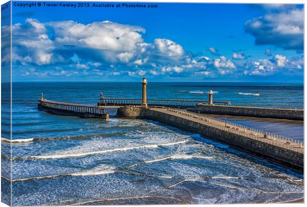 Harbour Entrance Whitby Canvas Print by Trevor Kersley RIP