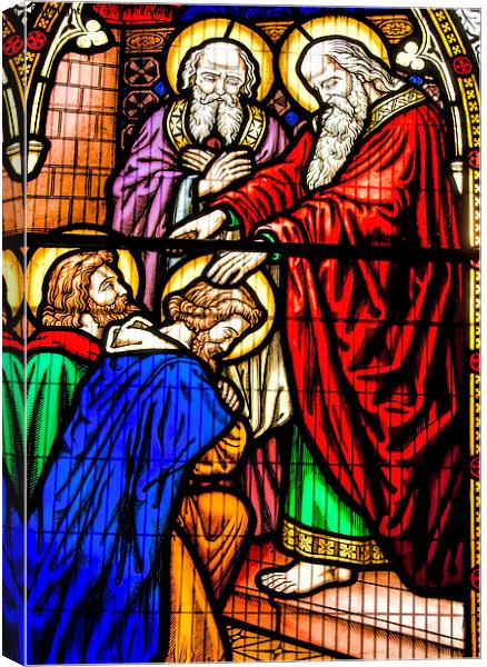 Stained Glass Panel Canvas Print by Trevor Kersley RIP