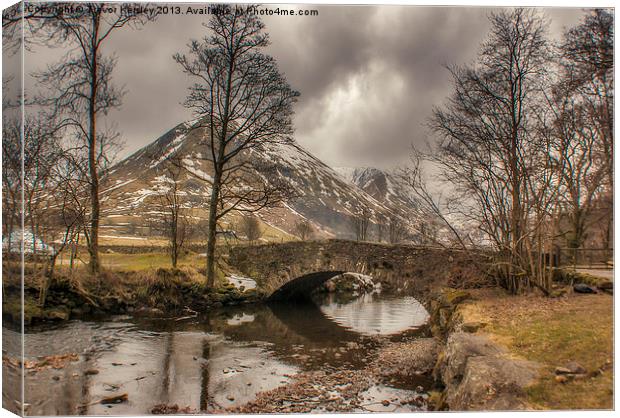 Cow Bridge Brothers Water Canvas Print by Trevor Kersley RIP