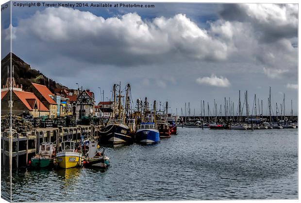 The Harbour Scarborough Canvas Print by Trevor Kersley RIP