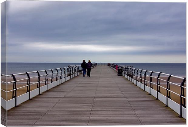 Walking on the Pier Canvas Print by Trevor Kersley RIP