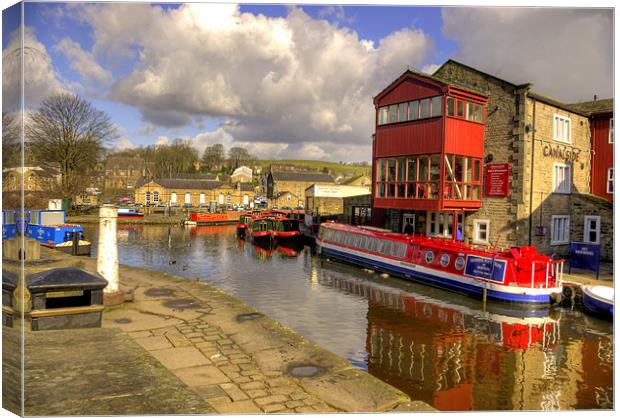 Canal Side - Skipton. Canvas Print by Trevor Kersley RIP