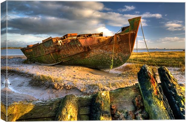 Shipwrecks on the River Wyre Canvas Print by Jason Connolly