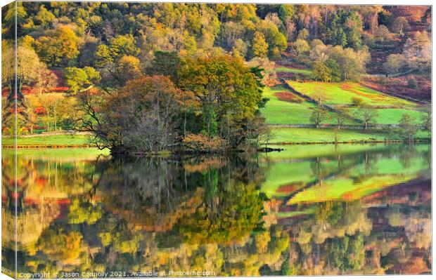 RydalWater In Reflection Canvas Print by Jason Connolly