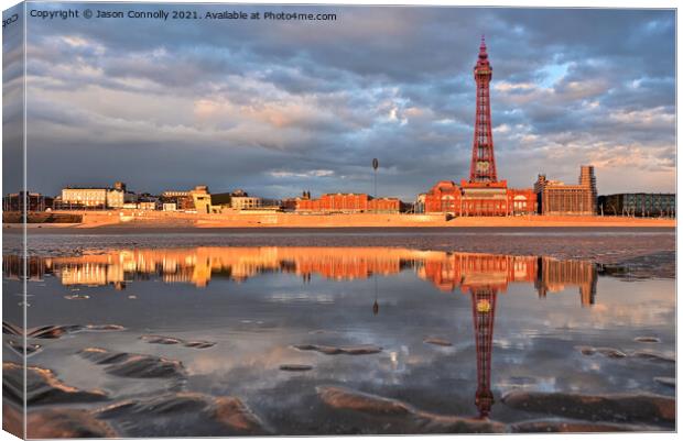 Tower Reflections, Blackpool Canvas Print by Jason Connolly
