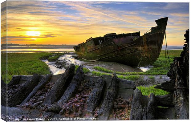 The Fleetwood Marsh Wreck Canvas Print by Jason Connolly