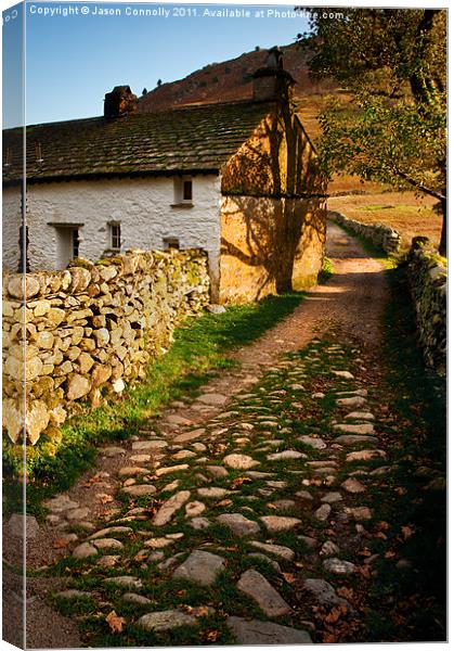 The Farmers Lane, Little Langdale Canvas Print by Jason Connolly