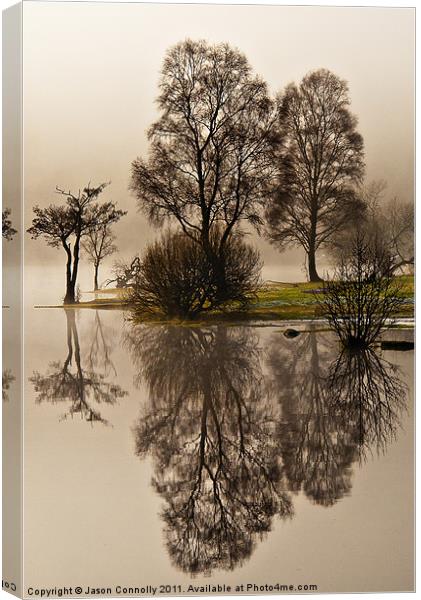 Reflections At Ullswater Canvas Print by Jason Connolly