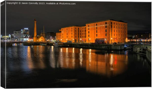 Royal Albert Dock Reflections. Canvas Print by Jason Connolly