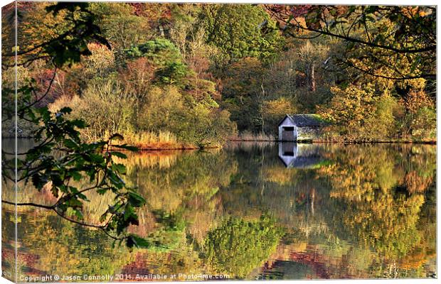 Autumnal Reflections At Rydalwater Canvas Print by Jason Connolly