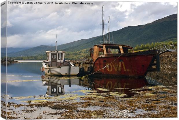 Wreck Reflections, Loch Leven Canvas Print by Jason Connolly