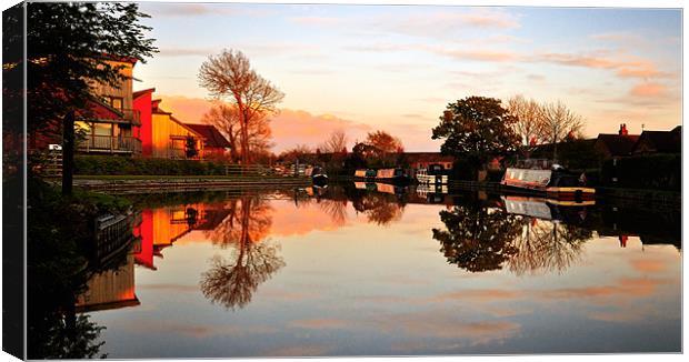 Sunset Along The canal Canvas Print by Jason Connolly