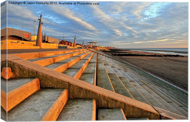 Cleveleys Golden Hour Canvas Print by Jason Connolly