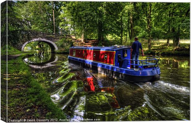 Lancaster Canal Reflections Canvas Print by Jason Connolly