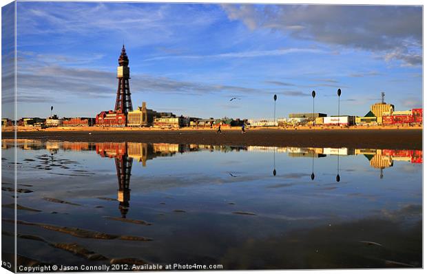 Reflections Of Blackpool Canvas Print by Jason Connolly