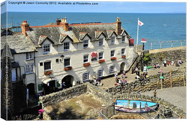 Red Lion Hotel, Clovelly Canvas Print by Jason Connolly