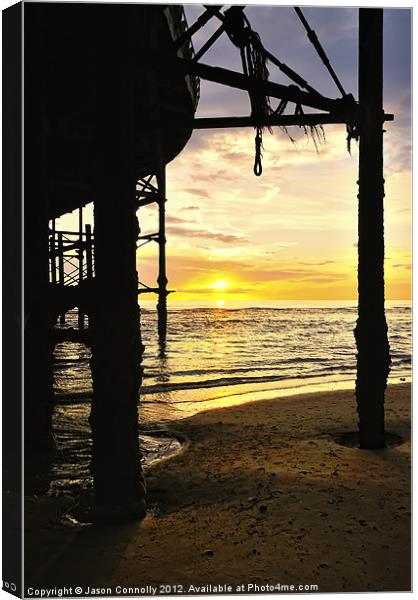 Sunset At The Pier Canvas Print by Jason Connolly