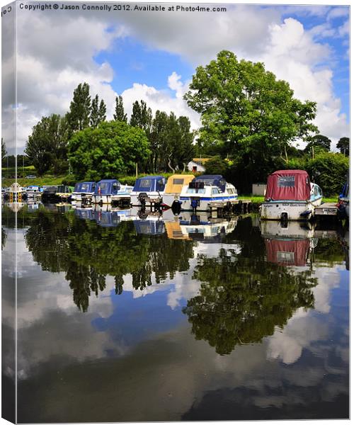 Reflections On The Canal Canvas Print by Jason Connolly