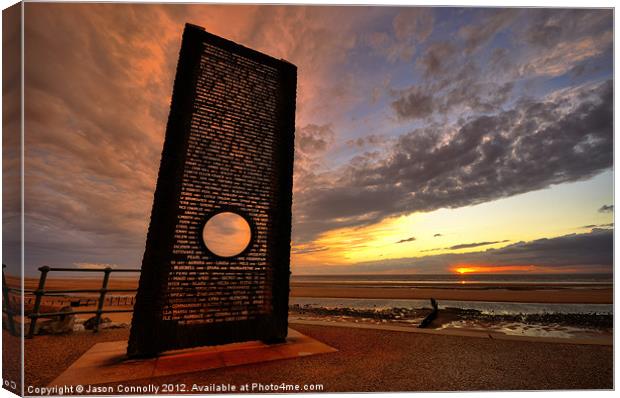 Sunset Memorial, Cleveleys Canvas Print by Jason Connolly