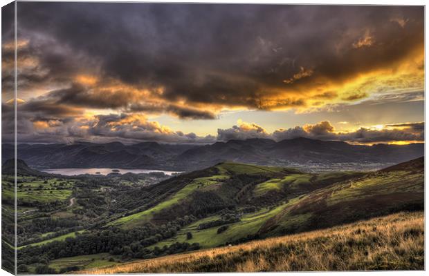 Sunset Views above Keswick Canvas Print by Jason Connolly