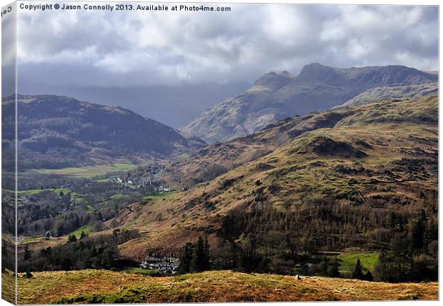 The Langdale Views Canvas Print by Jason Connolly