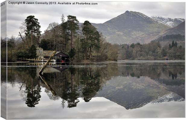 Derwentwater Reflections Canvas Print by Jason Connolly
