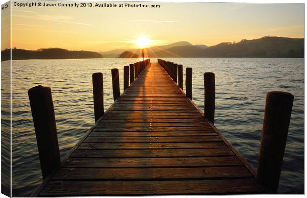 Golden Jetty, Coniston Canvas Print by Jason Connolly
