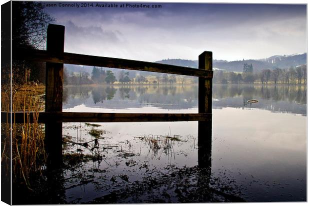 All Calm At Coniston Canvas Print by Jason Connolly