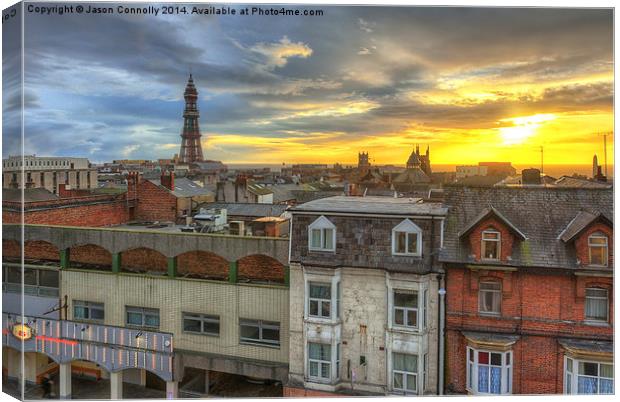 Last Light At Blackpool Canvas Print by Jason Connolly