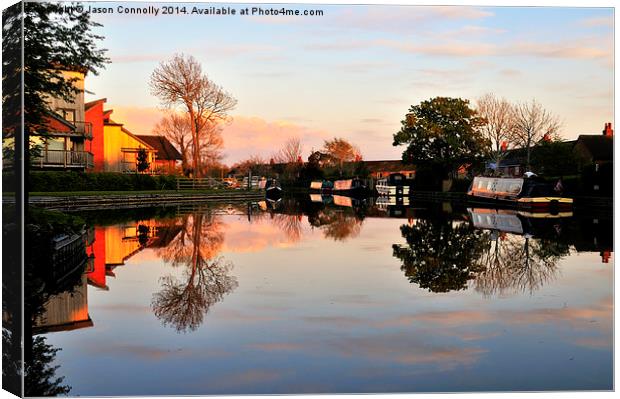 Lancaster Canal Sunset Canvas Print by Jason Connolly