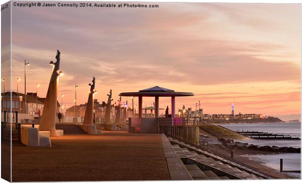  Cleveleys Sunset Canvas Print by Jason Connolly