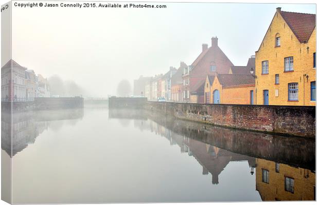  Coupure canal, Bruges Canvas Print by Jason Connolly