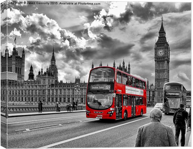  London Red Bus Canvas Print by Jason Connolly