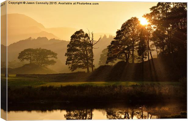  Brathay Golden Hour Canvas Print by Jason Connolly