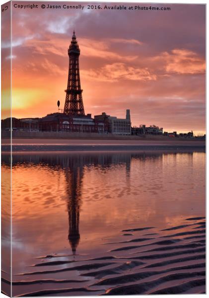 Blackpool Tower Sunrise Canvas Print by Jason Connolly