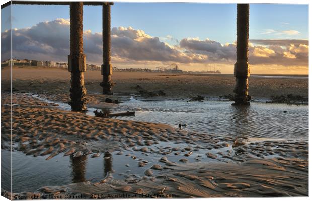 Blackpool Beach Views Canvas Print by Jason Connolly