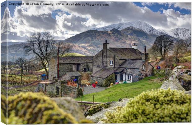 Little Langdale farmhouse Canvas Print by Jason Connolly