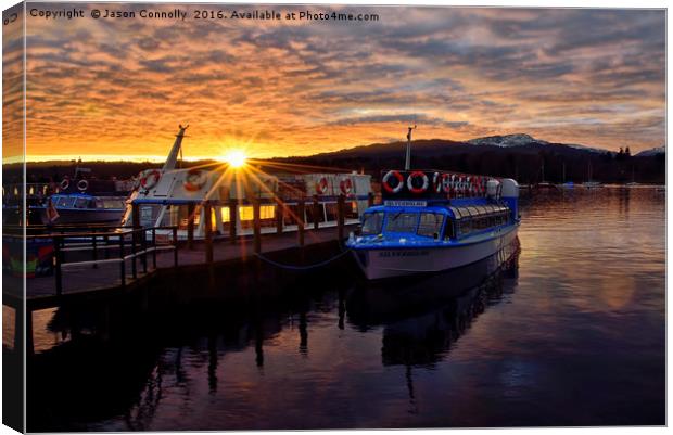 Last Light At Windermere Canvas Print by Jason Connolly