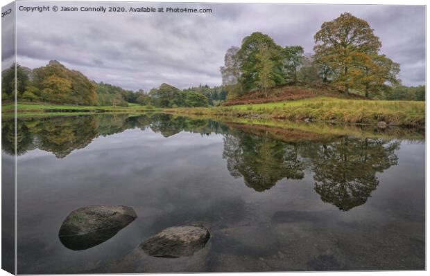 River Brathay Reflections. Canvas Print by Jason Connolly