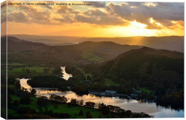 Lakeside Sunset. Canvas Print by Jason Connolly