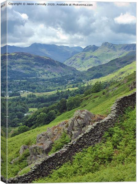 Langdale Fell Views Canvas Print by Jason Connolly