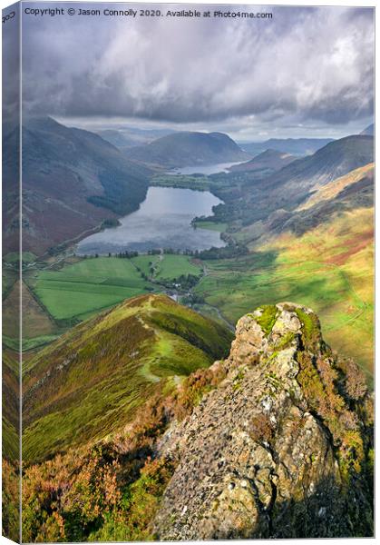Buttermere And Crummock Water. Canvas Print by Jason Connolly