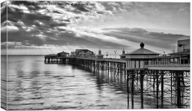 North Pier Black And White. Canvas Print by Jason Connolly