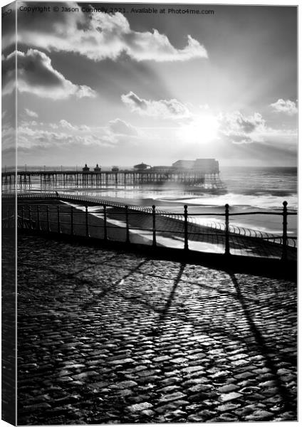 Blackpool In Black And White. Canvas Print by Jason Connolly