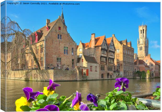 Pansies In Bruges. Canvas Print by Jason Connolly