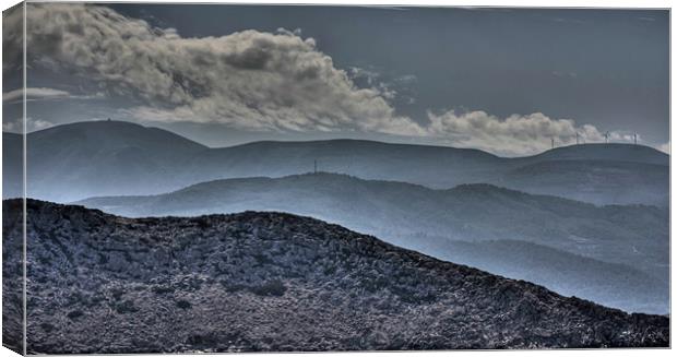 Mountains of Rhodes Canvas Print by Tom Gomez